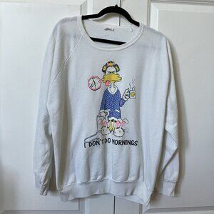 Vintage Miracle Ventures Sweatshirt Womens XL Novelty Funny Dont Do Mornings